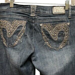 Grace in La Denim Straight Leg Blinged Jeans Size 28